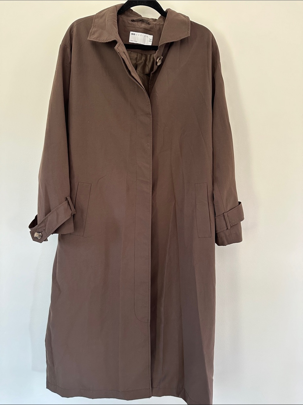 ASOS Long Brown Trench Coat